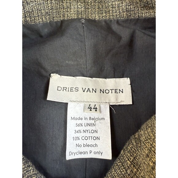 Dries Van Noten Jacket Embellished Cuffs Linen Blend‎ | Gray | Women's Size 44 M - Picture 7 of 13